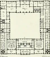 An illustration from Det danske slot, kongens, rigets, rettens, folkets : om projekterne til Kristiansborgs genopførelse (1905)