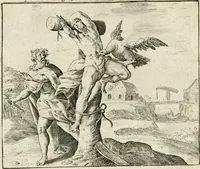 Picture 8 of 80 from De vernieuwde gulden winckel der kunstliebende Nederlanders : waer in den mensche door poëtische, historische en morale leeringen, vertoont wort, hoedanigh hy zijn leven, handel ende wandel, zedighlijck, eerbaerlijck en vermakelijck sal overbrengen : hier is by ghevoeght het tweede deel, waer in 't vvelvaren der vereenighde Nederlanden, en de droeve vvtvaert van Henricus de Grote, coningh van Vranckrijck en Navarre, &c. : nessens andere stichtelijcke dinghen, den konst-beminders worden voor oogen ghestelt (1622), leaf 19