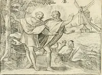 Picture 11 of 80 from De vernieuwde gulden winckel der kunstliebende Nederlanders : waer in den mensche door poëtische, historische en morale leeringen, vertoont wort, hoedanigh hy zijn leven, handel ende wandel, zedighlijck, eerbaerlijck en vermakelijck sal overbrengen : hier is by ghevoeght het tweede deel, waer in 't vvelvaren der vereenighde Nederlanden, en de droeve vvtvaert van Henricus de Grote, coningh van Vranckrijck en Navarre, &c. : nessens andere stichtelijcke dinghen, den konst-beminders worden voor oogen ghestelt (1622), leaf 25