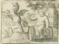 Picture 13 of 80 from De vernieuwde gulden winckel der kunstliebende Nederlanders : waer in den mensche door poëtische, historische en morale leeringen, vertoont wort, hoedanigh hy zijn leven, handel ende wandel, zedighlijck, eerbaerlijck en vermakelijck sal overbrengen : hier is by ghevoeght het tweede deel, waer in 't vvelvaren der vereenighde Nederlanden, en de droeve vvtvaert van Henricus de Grote, coningh van Vranckrijck en Navarre, &c. : nessens andere stichtelijcke dinghen, den konst-beminders worden voor oogen ghestelt (1622), leaf 29