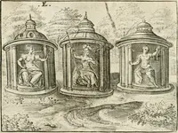 Picture 19 of 80 from De vernieuwde gulden winckel der kunstliebende Nederlanders : waer in den mensche door poëtische, historische en morale leeringen, vertoont wort, hoedanigh hy zijn leven, handel ende wandel, zedighlijck, eerbaerlijck en vermakelijck sal overbrengen : hier is by ghevoeght het tweede deel, waer in 't vvelvaren der vereenighde Nederlanden, en de droeve vvtvaert van Henricus de Grote, coningh van Vranckrijck en Navarre, &c. : nessens andere stichtelijcke dinghen, den konst-beminders worden voor oogen ghestelt (1622), leaf 41