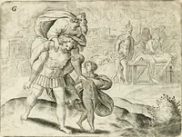 Picture 27 of 80 from De vernieuwde gulden winckel der kunstliebende Nederlanders : waer in den mensche door poëtische, historische en morale leeringen, vertoont wort, hoedanigh hy zijn leven, handel ende wandel, zedighlijck, eerbaerlijck en vermakelijck sal overbrengen : hier is by ghevoeght het tweede deel, waer in 't vvelvaren der vereenighde Nederlanden, en de droeve vvtvaert van Henricus de Grote, coningh van Vranckrijck en Navarre, &c. : nessens andere stichtelijcke dinghen, den konst-beminders worden voor oogen ghestelt (1622), leaf 57