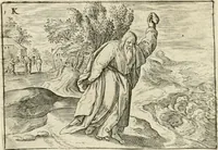 An illustration from De vernieuwde gulden winckel der kunstliebende Nederlanders : waer in den mensche door poëtische, historische en morale leeringen, vertoont wort, hoedanigh hy zijn leven, handel ende wandel, zedighlijck, eerbaerlijck en vermakelijck sal overbrengen : hier is by ghevoeght het tweede deel, waer in 't vvelvaren der vereenighde Nederlanden, en de droeve vvtvaert van Henricus de Grote, coningh van Vranckrijck en Navarre, &c. : nessens andere stichtelijcke dinghen, den konst-beminders worden voor oogen ghestelt (1622)