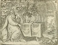Picture 42 of 80 from De vernieuwde gulden winckel der kunstliebende Nederlanders : waer in den mensche door poëtische, historische en morale leeringen, vertoont wort, hoedanigh hy zijn leven, handel ende wandel, zedighlijck, eerbaerlijck en vermakelijck sal overbrengen : hier is by ghevoeght het tweede deel, waer in 't vvelvaren der vereenighde Nederlanden, en de droeve vvtvaert van Henricus de Grote, coningh van Vranckrijck en Navarre, &c. : nessens andere stichtelijcke dinghen, den konst-beminders worden voor oogen ghestelt (1622), leaf 87