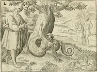 An illustration from De vernieuwde gulden winckel der kunstliebende Nederlanders : waer in den mensche door poëtische, historische en morale leeringen, vertoont wort, hoedanigh hy zijn leven, handel ende wandel, zedighlijck, eerbaerlijck en vermakelijck sal overbrengen : hier is by ghevoeght het tweede deel, waer in 't vvelvaren der vereenighde Nederlanden, en de droeve vvtvaert van Henricus de Grote, coningh van Vranckrijck en Navarre, &c. : nessens andere stichtelijcke dinghen, den konst-beminders worden voor oogen ghestelt (1622)