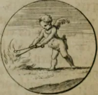 An illustration from Devises et emblemes anciennes & modernes, tirées des plus celebres auteurs, oder, Emblematische Gemüths-Vergnügung : bey Betrachtung siben hundert und funffzehen der curieusesten und ergötzlichen Sinn-Bildern, mit ihren zuständigen teutsch-lateinisch-französisch- und italianischen Beyschrifften (1695)