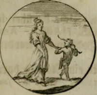 An illustration from Devises et emblemes anciennes & modernes, tirées des plus celebres auteurs, oder, Emblematische Gemüths-Vergnügung : bey Betrachtung siben hundert und funffzehen der curieusesten und ergötzlichen Sinn-Bildern, mit ihren zuständigen teutsch-lateinisch-französisch- und italianischen Beyschrifften (1695)
