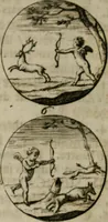 An illustration from Devises et emblemes anciennes & modernes, tirées des plus celebres auteurs, oder, Emblematische Gemüths-Vergnügung : bey Betrachtung siben hundert und funffzehen der curieusesten und ergötzlichen Sinn-Bildern, mit ihren zuständigen teutsch-lateinisch-französisch- und italianischen Beyschrifften (1695)