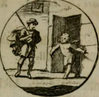 An illustration from Devises et emblemes anciennes & modernes, tirées des plus celebres auteurs, oder, Emblematische Gemüths-Vergnügung : bey Betrachtung siben hundert und funffzehen der curieusesten und ergötzlichen Sinn-Bildern, mit ihren zuständigen teutsch-lateinisch-französisch- und italianischen Beyschrifften (1695)