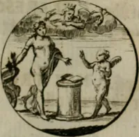 An illustration from Devises et emblemes anciennes & modernes, tirées des plus celebres auteurs, oder, Emblematische Gemüths-Vergnügung : bey Betrachtung siben hundert und funffzehen der curieusesten und ergötzlichen Sinn-Bildern, mit ihren zuständigen teutsch-lateinisch-französisch- und italianischen Beyschrifften (1695)