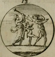 An illustration from Devises et emblemes anciennes & modernes, tirées des plus celebres auteurs, oder, Emblematische Gemüths-Vergnügung : bey Betrachtung siben hundert und funffzehen der curieusesten und ergötzlichen Sinn-Bildern, mit ihren zuständigen teutsch-lateinisch-französisch- und italianischen Beyschrifften (1695)