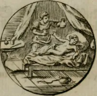 An illustration from Devises et emblemes anciennes & modernes, tirées des plus celebres auteurs, oder, Emblematische Gemüths-Vergnügung : bey Betrachtung siben hundert und funffzehen der curieusesten und ergötzlichen Sinn-Bildern, mit ihren zuständigen teutsch-lateinisch-französisch- und italianischen Beyschrifften (1695)