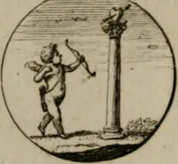 An illustration from Devises et emblemes anciennes & modernes, tirées des plus celebres auteurs, oder, Emblematische Gemüths-Vergnügung : bey Betrachtung siben hundert und funffzehen der curieusesten und ergötzlichen Sinn-Bildern, mit ihren zuständigen teutsch-lateinisch-französisch- und italianischen Beyschrifften (1695)