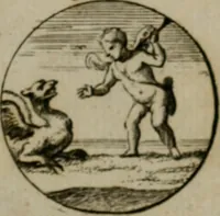 An illustration from Devises et emblemes anciennes & modernes, tirées des plus celebres auteurs, oder, Emblematische Gemüths-Vergnügung : bey Betrachtung siben hundert und funffzehen der curieusesten und ergötzlichen Sinn-Bildern, mit ihren zuständigen teutsch-lateinisch-französisch- und italianischen Beyschrifften (1695)