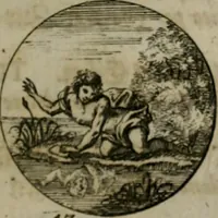 An illustration from Devises et emblemes anciennes & modernes, tirées des plus celebres auteurs, oder, Emblematische Gemüths-Vergnügung : bey Betrachtung siben hundert und funffzehen der curieusesten und ergötzlichen Sinn-Bildern, mit ihren zuständigen teutsch-lateinisch-französisch- und italianischen Beyschrifften (1695)
