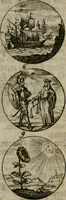 An illustration from Devises et emblemes anciennes & modernes, tirées des plus celebres auteurs, oder, Emblematische Gemüths-Vergnügung : bey Betrachtung siben hundert und funffzehen der curieusesten und ergötzlichen Sinn-Bildern, mit ihren zuständigen teutsch-lateinisch-französisch- und italianischen Beyschrifften (1695)