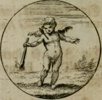 An illustration from Devises et emblemes anciennes & modernes, tirées des plus celebres auteurs, oder, Emblematische Gemüths-Vergnügung : bey Betrachtung siben hundert und funffzehen der curieusesten und ergötzlichen Sinn-Bildern, mit ihren zuständigen teutsch-lateinisch-französisch- und italianischen Beyschrifften (1695)
