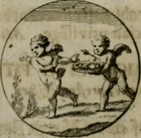An illustration from Devises et emblemes anciennes & modernes, tirées des plus celebres auteurs, oder, Emblematische Gemüths-Vergnügung : bey Betrachtung siben hundert und funffzehen der curieusesten und ergötzlichen Sinn-Bildern, mit ihren zuständigen teutsch-lateinisch-französisch- und italianischen Beyschrifften (1695)