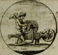 An illustration from Devises et emblemes anciennes & modernes, tirées des plus celebres auteurs, oder, Emblematische Gemüths-Vergnügung : bey Betrachtung siben hundert und funffzehen der curieusesten und ergötzlichen Sinn-Bildern, mit ihren zuständigen teutsch-lateinisch-französisch- und italianischen Beyschrifften (1695)