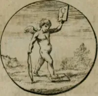 An illustration from Devises et emblemes anciennes & modernes, tirées des plus celebres auteurs, oder, Emblematische Gemüths-Vergnügung : bey Betrachtung siben hundert und funffzehen der curieusesten und ergötzlichen Sinn-Bildern, mit ihren zuständigen teutsch-lateinisch-französisch- und italianischen Beyschrifften (1695)