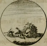 An illustration from Devises et emblemes anciennes & modernes, tirées des plus celebres auteurs, oder, Emblematische Gemüths-Vergnügung : bey Betrachtung siben hundert und funffzehen der curieusesten und ergötzlichen Sinn-Bildern, mit ihren zuständigen teutsch-lateinisch-französisch- und italianischen Beyschrifften (1695)