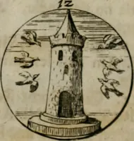 An illustration from Devises et emblemes anciennes & modernes, tirées des plus celebres auteurs, oder, Emblematische Gemüths-Vergnügung : bey Betrachtung siben hundert und funffzehen der curieusesten und ergötzlichen Sinn-Bildern, mit ihren zuständigen teutsch-lateinisch-französisch- und italianischen Beyschrifften (1695)