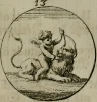 An illustration from Devises et emblemes anciennes & modernes, tirées des plus celebres auteurs, oder, Emblematische Gemüths-Vergnügung : bey Betrachtung siben hundert und funffzehen der curieusesten und ergötzlichen Sinn-Bildern, mit ihren zuständigen teutsch-lateinisch-französisch- und italianischen Beyschrifften (1695)
