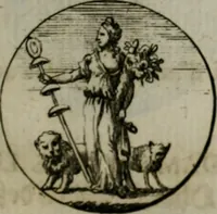 An illustration from Devises et emblemes anciennes & modernes, tirées des plus celebres auteurs, oder, Emblematische Gemüths-Vergnügung : bey Betrachtung siben hundert und funffzehen der curieusesten und ergötzlichen Sinn-Bildern, mit ihren zuständigen teutsch-lateinisch-französisch- und italianischen Beyschrifften (1695)