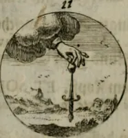 An illustration from Devises et emblemes anciennes & modernes, tirées des plus celebres auteurs, oder, Emblematische Gemüths-Vergnügung : bey Betrachtung siben hundert und funffzehen der curieusesten und ergötzlichen Sinn-Bildern, mit ihren zuständigen teutsch-lateinisch-französisch- und italianischen Beyschrifften (1695)
