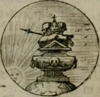 An illustration from Devises et emblemes anciennes & modernes, tirées des plus celebres auteurs, oder, Emblematische Gemüths-Vergnügung : bey Betrachtung siben hundert und funffzehen der curieusesten und ergötzlichen Sinn-Bildern, mit ihren zuständigen teutsch-lateinisch-französisch- und italianischen Beyschrifften (1695)
