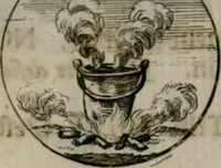 An illustration from Devises et emblemes anciennes & modernes, tirées des plus celebres auteurs, oder, Emblematische Gemüths-Vergnügung : bey Betrachtung siben hundert und funffzehen der curieusesten und ergötzlichen Sinn-Bildern, mit ihren zuständigen teutsch-lateinisch-französisch- und italianischen Beyschrifften (1695)