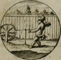 An illustration from Devises et emblemes anciennes & modernes, tirées des plus celebres auteurs, oder, Emblematische Gemüths-Vergnügung : bey Betrachtung siben hundert und funffzehen der curieusesten und ergötzlichen Sinn-Bildern, mit ihren zuständigen teutsch-lateinisch-französisch- und italianischen Beyschrifften (1695)