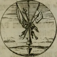 An illustration from Devises et emblemes anciennes & modernes, tirées des plus celebres auteurs, oder, Emblematische Gemüths-Vergnügung : bey Betrachtung siben hundert und funffzehen der curieusesten und ergötzlichen Sinn-Bildern, mit ihren zuständigen teutsch-lateinisch-französisch- und italianischen Beyschrifften (1695)