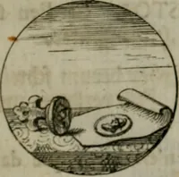 An illustration from Devises et emblemes anciennes & modernes, tirées des plus celebres auteurs, oder, Emblematische Gemüths-Vergnügung : bey Betrachtung siben hundert und funffzehen der curieusesten und ergötzlichen Sinn-Bildern, mit ihren zuständigen teutsch-lateinisch-französisch- und italianischen Beyschrifften (1695)