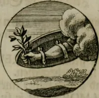 An illustration from Devises et emblemes anciennes & modernes, tirées des plus celebres auteurs, oder, Emblematische Gemüths-Vergnügung : bey Betrachtung siben hundert und funffzehen der curieusesten und ergötzlichen Sinn-Bildern, mit ihren zuständigen teutsch-lateinisch-französisch- und italianischen Beyschrifften (1695)