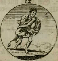 An illustration from Devises et emblemes anciennes & modernes, tirées des plus celebres auteurs, oder, Emblematische Gemüths-Vergnügung : bey Betrachtung siben hundert und funffzehen der curieusesten und ergötzlichen Sinn-Bildern, mit ihren zuständigen teutsch-lateinisch-französisch- und italianischen Beyschrifften (1695)