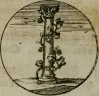 An illustration from Devises et emblemes anciennes & modernes, tirées des plus celebres auteurs, oder, Emblematische Gemüths-Vergnügung : bey Betrachtung siben hundert und funffzehen der curieusesten und ergötzlichen Sinn-Bildern, mit ihren zuständigen teutsch-lateinisch-französisch- und italianischen Beyschrifften (1695)