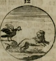 An illustration from Devises et emblemes anciennes & modernes, tirées des plus celebres auteurs, oder, Emblematische Gemüths-Vergnügung : bey Betrachtung siben hundert und funffzehen der curieusesten und ergötzlichen Sinn-Bildern, mit ihren zuständigen teutsch-lateinisch-französisch- und italianischen Beyschrifften (1695)