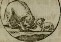 An illustration from Devises et emblemes anciennes & modernes, tirées des plus celebres auteurs, oder, Emblematische Gemüths-Vergnügung : bey Betrachtung siben hundert und funffzehen der curieusesten und ergötzlichen Sinn-Bildern, mit ihren zuständigen teutsch-lateinisch-französisch- und italianischen Beyschrifften (1695)