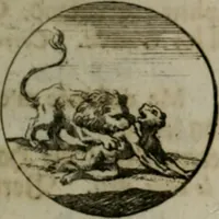 An illustration from Devises et emblemes anciennes & modernes, tirées des plus celebres auteurs, oder, Emblematische Gemüths-Vergnügung : bey Betrachtung siben hundert und funffzehen der curieusesten und ergötzlichen Sinn-Bildern, mit ihren zuständigen teutsch-lateinisch-französisch- und italianischen Beyschrifften (1695)