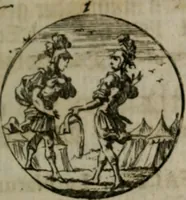 An illustration from Devises et emblemes anciennes & modernes, tirées des plus celebres auteurs, oder, Emblematische Gemüths-Vergnügung : bey Betrachtung siben hundert und funffzehen der curieusesten und ergötzlichen Sinn-Bildern, mit ihren zuständigen teutsch-lateinisch-französisch- und italianischen Beyschrifften (1695)