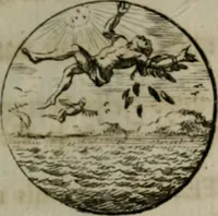 An illustration from Devises et emblemes anciennes & modernes, tirées des plus celebres auteurs, oder, Emblematische Gemüths-Vergnügung : bey Betrachtung siben hundert und funffzehen der curieusesten und ergötzlichen Sinn-Bildern, mit ihren zuständigen teutsch-lateinisch-französisch- und italianischen Beyschrifften (1695)