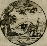 An illustration from Devises et emblemes anciennes & modernes, tirées des plus celebres auteurs, oder, Emblematische Gemüths-Vergnügung : bey Betrachtung siben hundert und funffzehen der curieusesten und ergötzlichen Sinn-Bildern, mit ihren zuständigen teutsch-lateinisch-französisch- und italianischen Beyschrifften (1695)