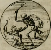 An illustration from Devises et emblemes anciennes & modernes, tirées des plus celebres auteurs, oder, Emblematische Gemüths-Vergnügung : bey Betrachtung siben hundert und funffzehen der curieusesten und ergötzlichen Sinn-Bildern, mit ihren zuständigen teutsch-lateinisch-französisch- und italianischen Beyschrifften (1695)