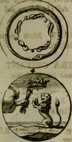 An illustration from Devises et emblemes anciennes & modernes, tirées des plus celebres auteurs, oder, Emblematische Gemüths-Vergnügung : bey Betrachtung siben hundert und funffzehen der curieusesten und ergötzlichen Sinn-Bildern, mit ihren zuständigen teutsch-lateinisch-französisch- und italianischen Beyschrifften (1695)
