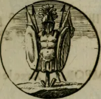 An illustration from Devises et emblemes anciennes & modernes, tirées des plus celebres auteurs, oder, Emblematische Gemüths-Vergnügung : bey Betrachtung siben hundert und funffzehen der curieusesten und ergötzlichen Sinn-Bildern, mit ihren zuständigen teutsch-lateinisch-französisch- und italianischen Beyschrifften (1695)