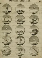 An illustration from Devises et emblemes anciennes & modernes, tirées des plus celebres auteurs, oder, Emblematische Gemüths-Vergnügung : bey Betrachtung siben hundert und funffzehen der curieusesten und ergötzlichen Sinn-Bildern, mit ihren zuständigen teutsch-lateinisch-französisch- und italianischen Beyschrifften (1695)