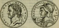 Picture 52 of 66 from De vita et moribus imperatorum Romanorum: excerpta ex libris Sexti Aurelii Victoris, à Caesare Augusto usque ad Theodosium imperatorem. Andreas Schottus compositis tribus M.SS. cum Vett. vulgatis emendabat; scholiis & veris iconibus ex antiquis numismatis delineatis illustrabat. Quibus accesserunt & Eliae Vineti notae (1669), leaf 102