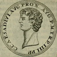 Picture 6 of 66 from De vita et moribus imperatorum Romanorum: excerpta ex libris Sexti Aurelii Victoris, à Caesare Augusto usque ad Theodosium imperatorem. Andreas Schottus compositis tribus M.SS. cum Vett. vulgatis emendabat; scholiis & veris iconibus ex antiquis numismatis delineatis illustrabat. Quibus accesserunt & Eliae Vineti notae (1669), leaf 38