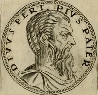 Picture 22 of 66 from De vita et moribus imperatorum Romanorum: excerpta ex libris Sexti Aurelii Victoris, à Caesare Augusto usque ad Theodosium imperatorem. Andreas Schottus compositis tribus M.SS. cum Vett. vulgatis emendabat; scholiis & veris iconibus ex antiquis numismatis delineatis illustrabat. Quibus accesserunt & Eliae Vineti notae (1669), leaf 75